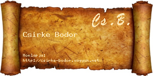 Csirke Bodor névjegykártya